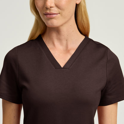 Cesi Slim Scrub Top - Espresso
