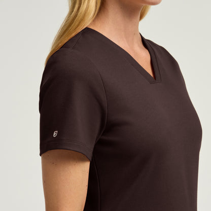 Cesi Slim Scrub Top - Espresso