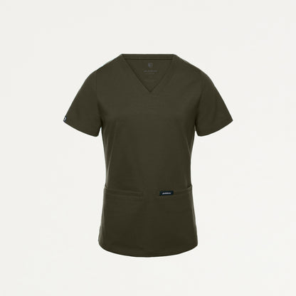 Cesi Slim UltraSOFT Scrub Top - Deep Olive
