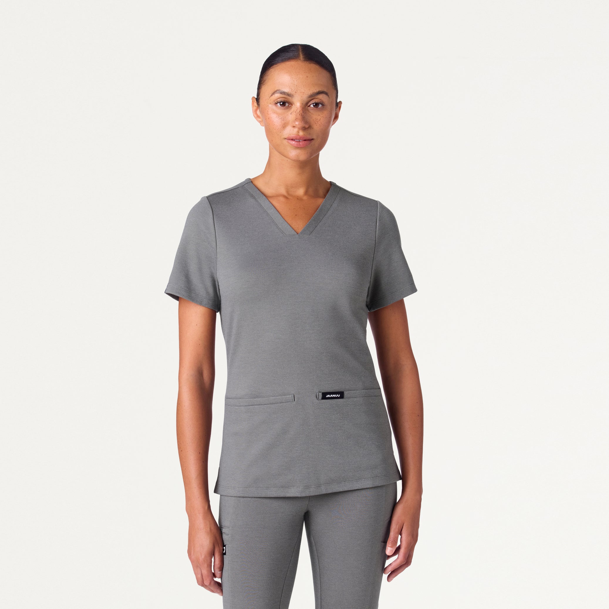 Cesi Slim Scrub Top - Graphite