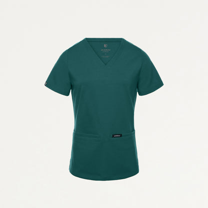 Cesi Slim UltraSOFT Scrub Top - Midnight Green