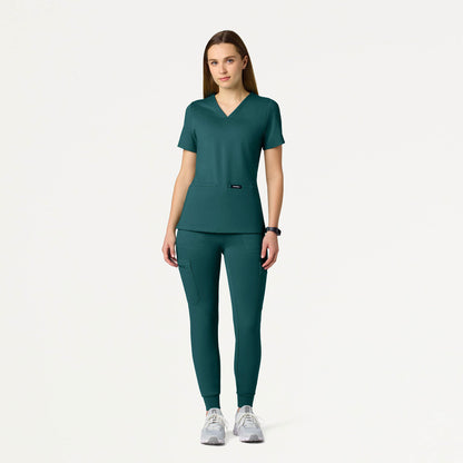 Cesi Slim UltraSOFT Scrub Top - Midnight Green
