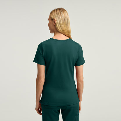 Cesi Slim Scrub Top - Midnight Green