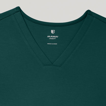Cesi Slim Scrub Top - Midnight Green