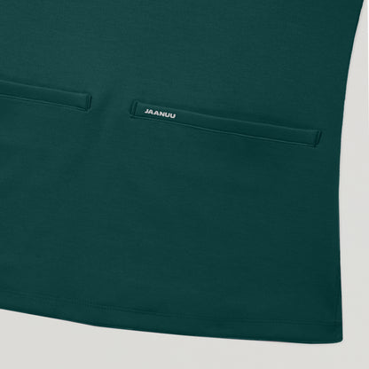 Cesi Slim Scrub Top - Midnight Green