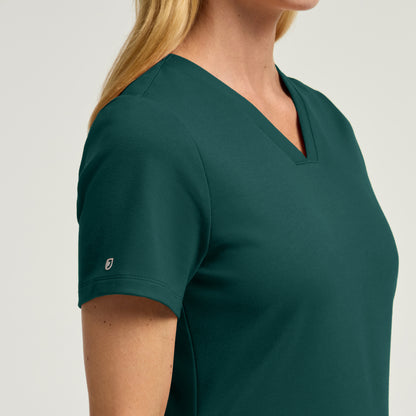 Cesi Slim Scrub Top - Midnight Green