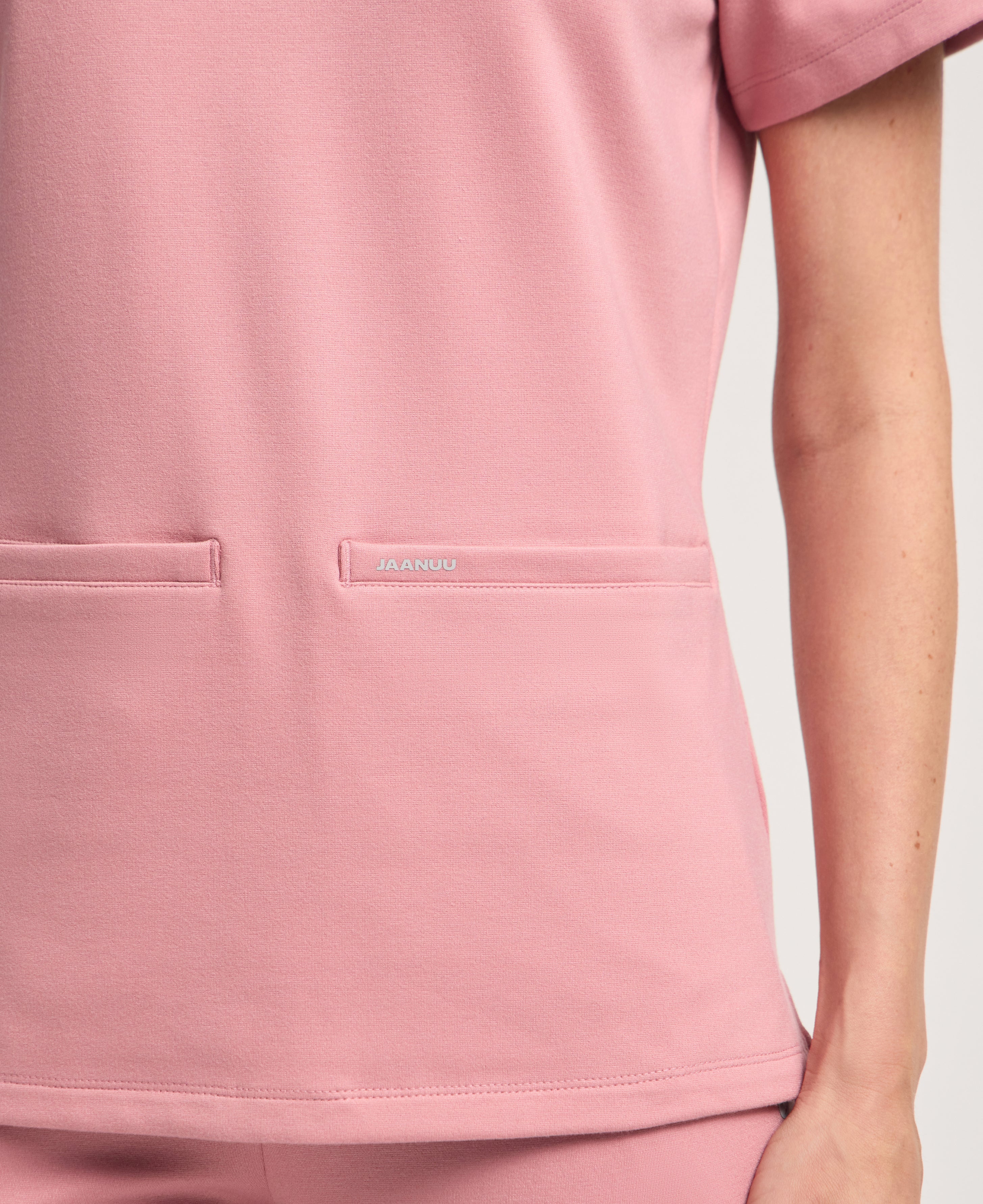 Jaanuu Cesi Slim Scrub Top in Mauve, product photo 4 of 6