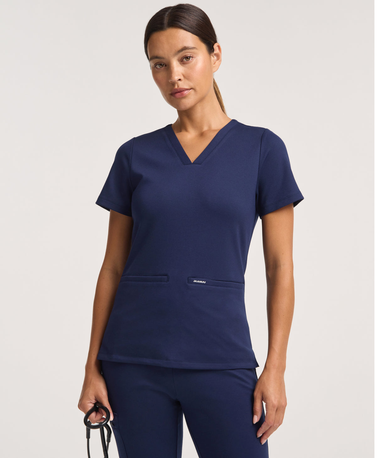 Jaanuu Cesi Slim Scrub Top in Midnight Navy, product photo 1 of 6