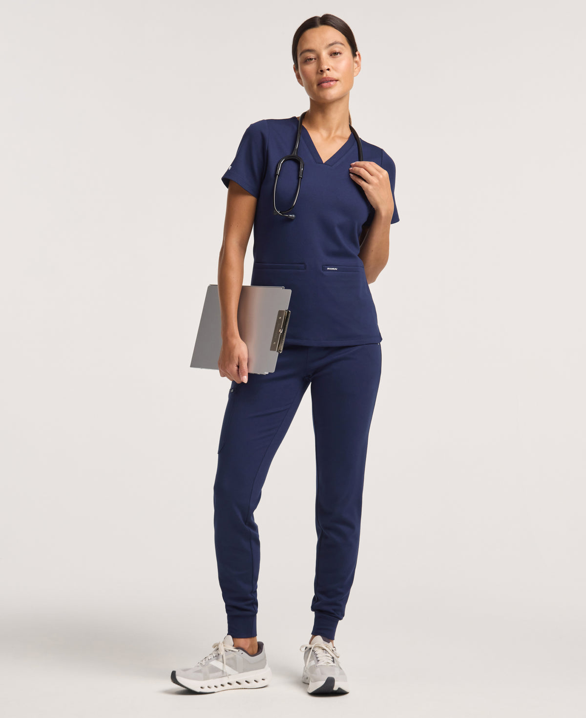 Jaanuu Cesi Slim Scrub Top in Midnight Navy, product photo 2 of 6