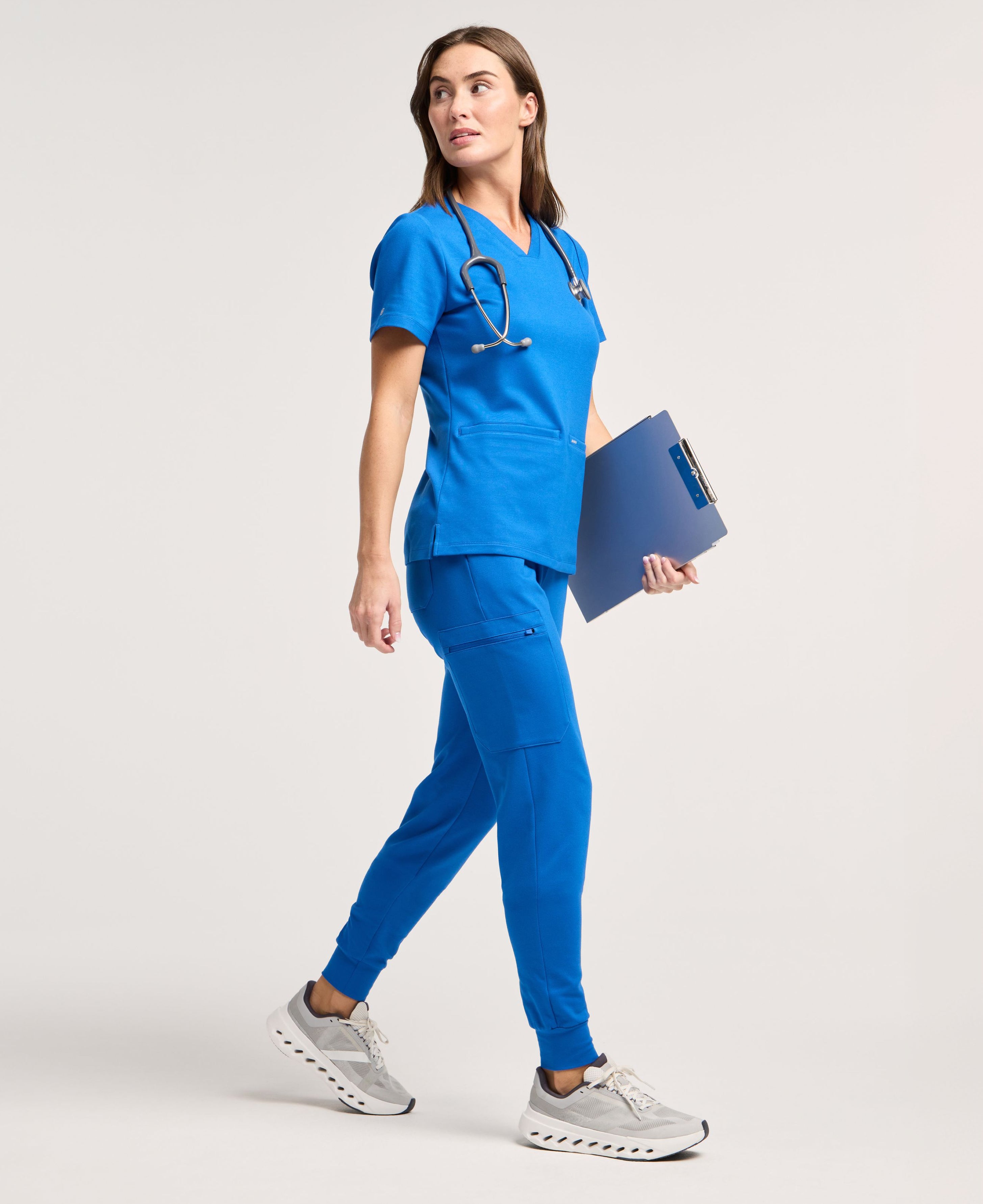 Jaanuu Cesi Slim Scrub Top in Royal Blue, product photo 4 of 6
