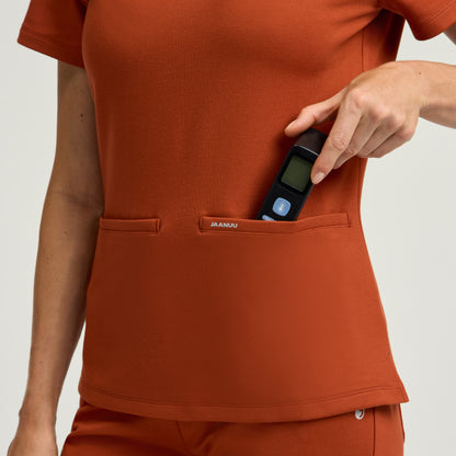 Cesi Slim Scrub Top - Sienna