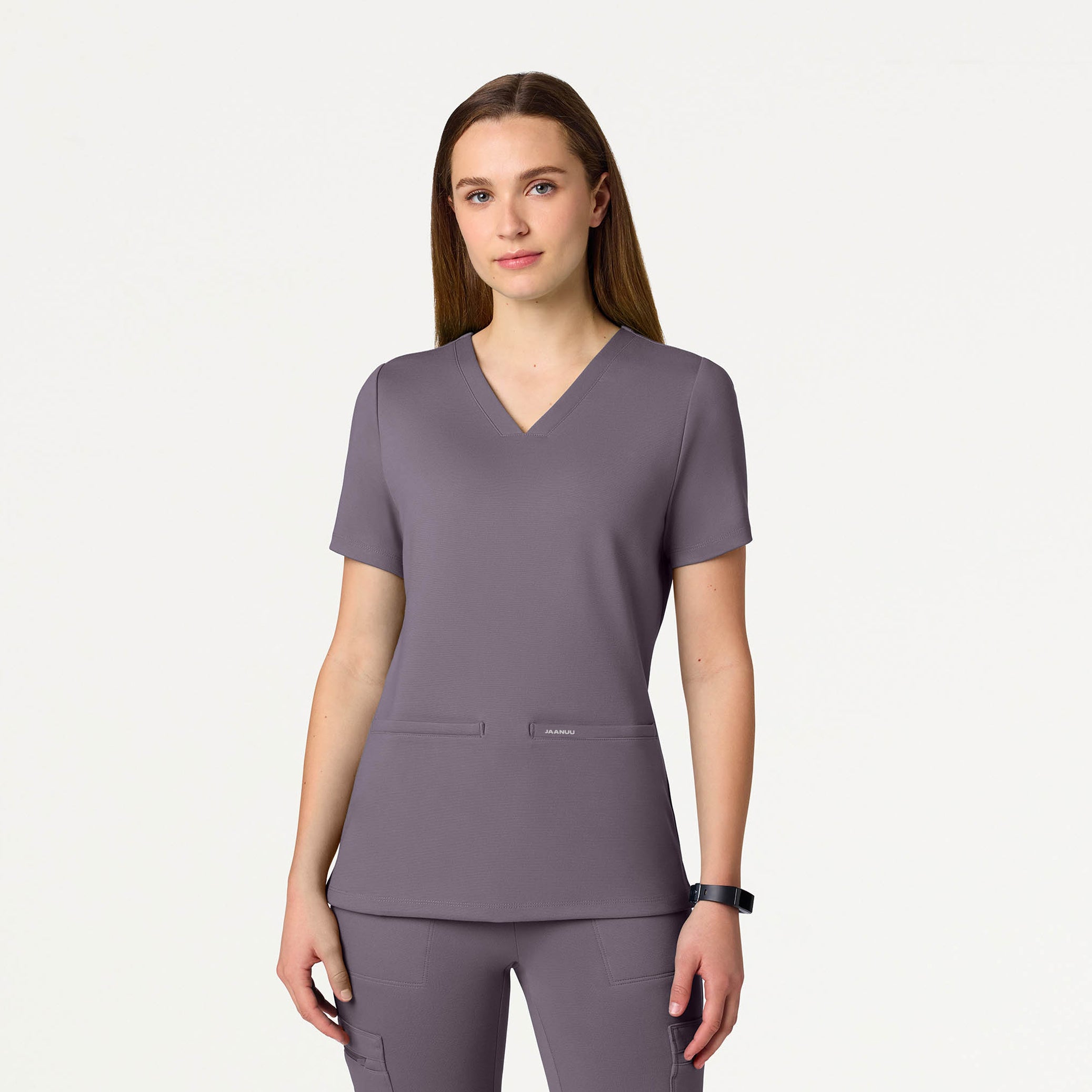 Cesi Slim Scrub Top - Titanium