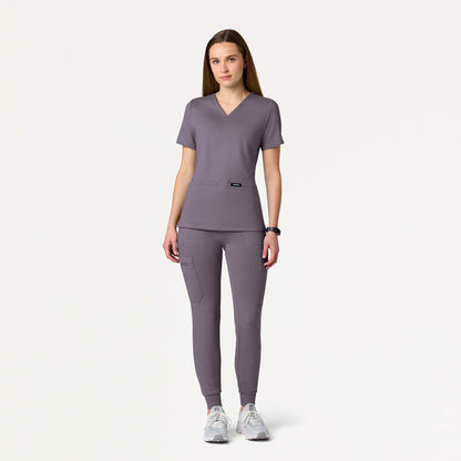 Cesi Slim UltraSOFT Scrub Top - Titanium
