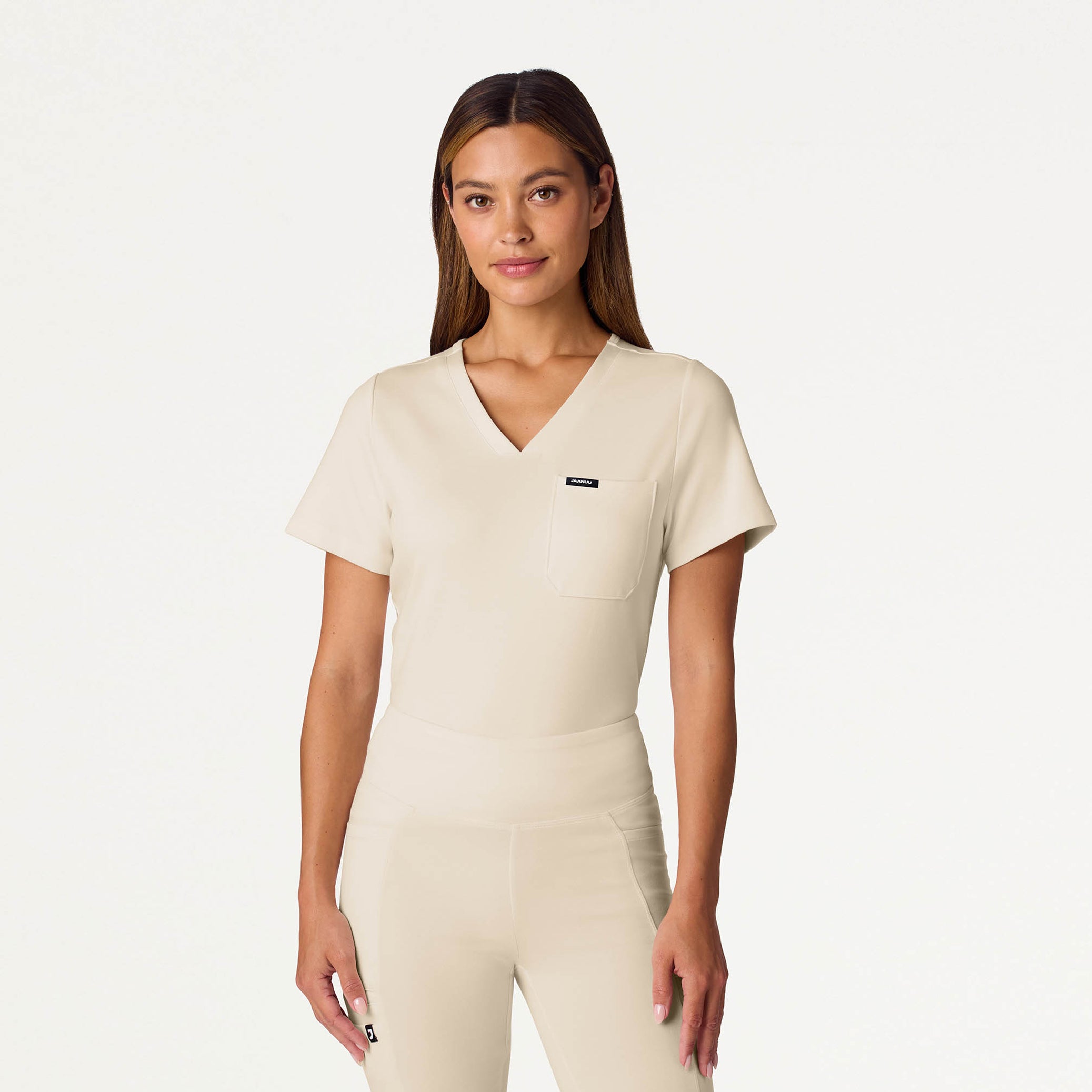 Rhena Slim UltraSOFT Scrub Top - Birch