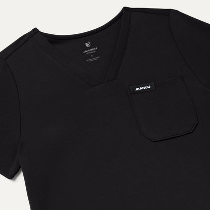 Rhena Slim UltraSOFT Scrub Top - Black