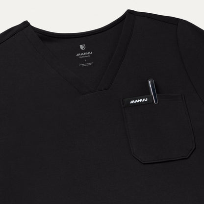 Rhena Slim UltraSOFT Scrub Top - Black