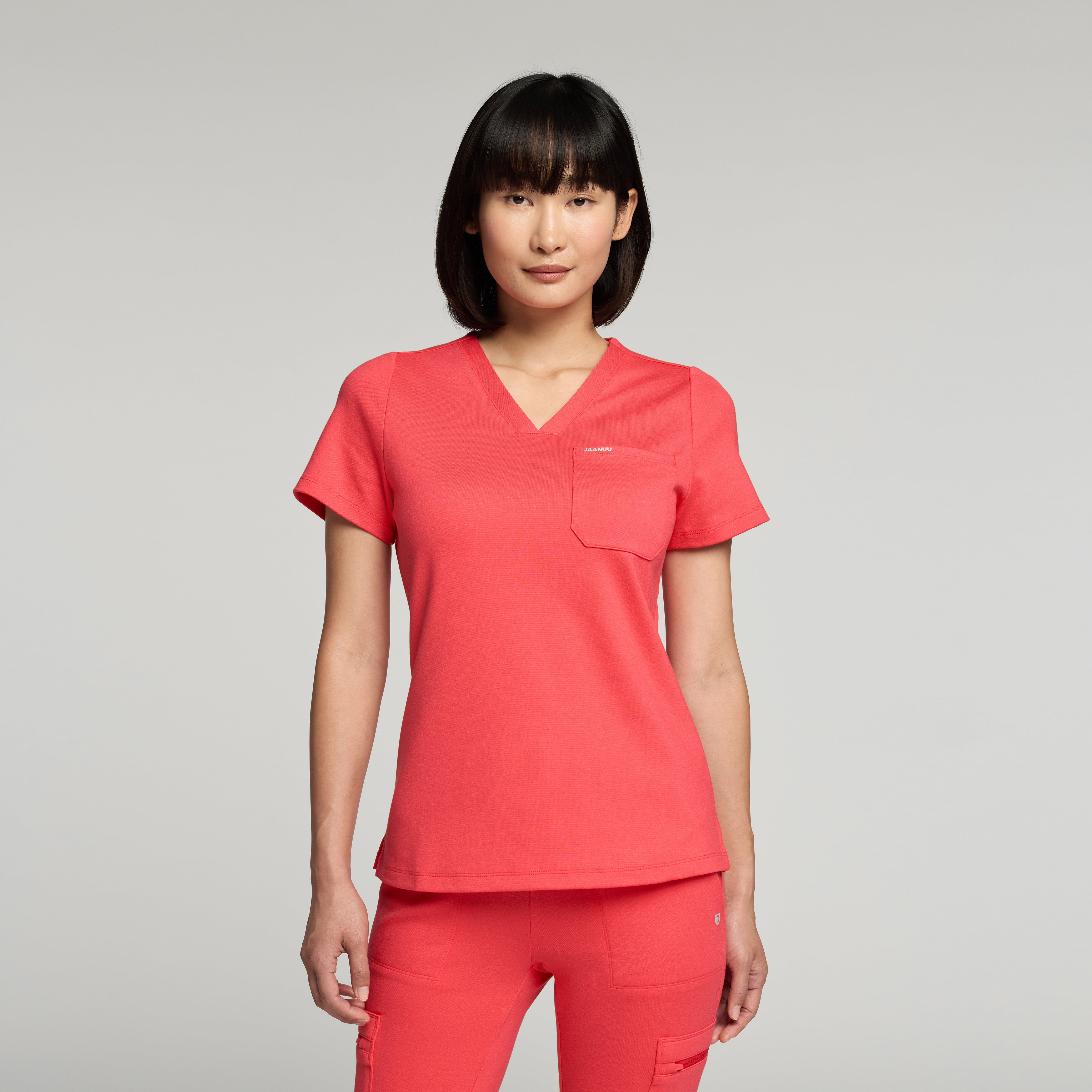 Rhena Slim UltraSOFT™ Scrub Top - Coral