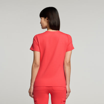 Rhena Slim UltraSOFT™ Scrub Top - Coral