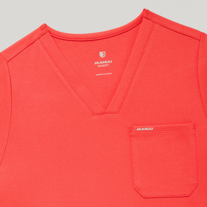 Rhena Slim UltraSOFT™ Scrub Top - Coral