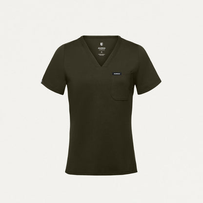 Rhena Slim UltraSOFT Scrub Top - Deep Olive