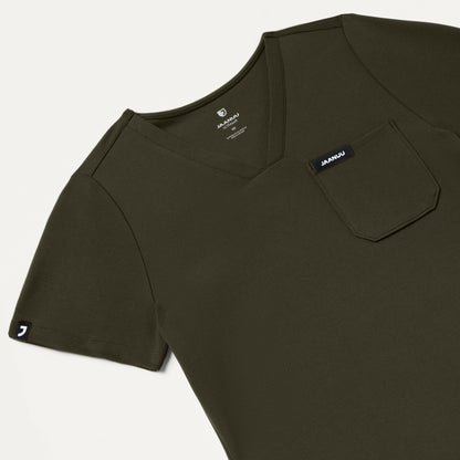 Rhena Slim UltraSOFT Scrub Top - Deep Olive