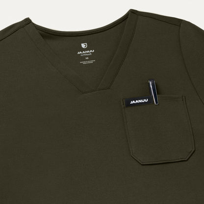 Rhena Slim UltraSOFT Scrub Top - Deep Olive