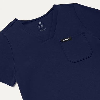 Rhena Slim UltraSOFT Scrub Top - Midnight Navy