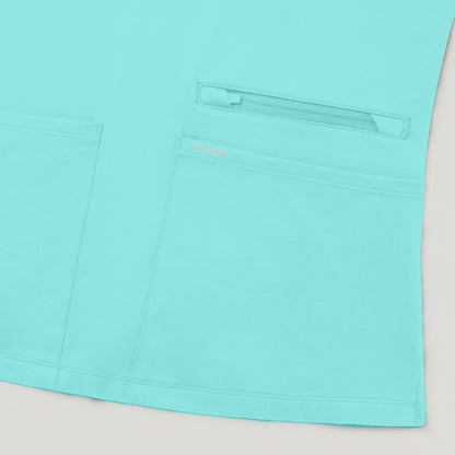 Kass Slim 4-Pocket UltraSOFT™ Scrub Top - Surf