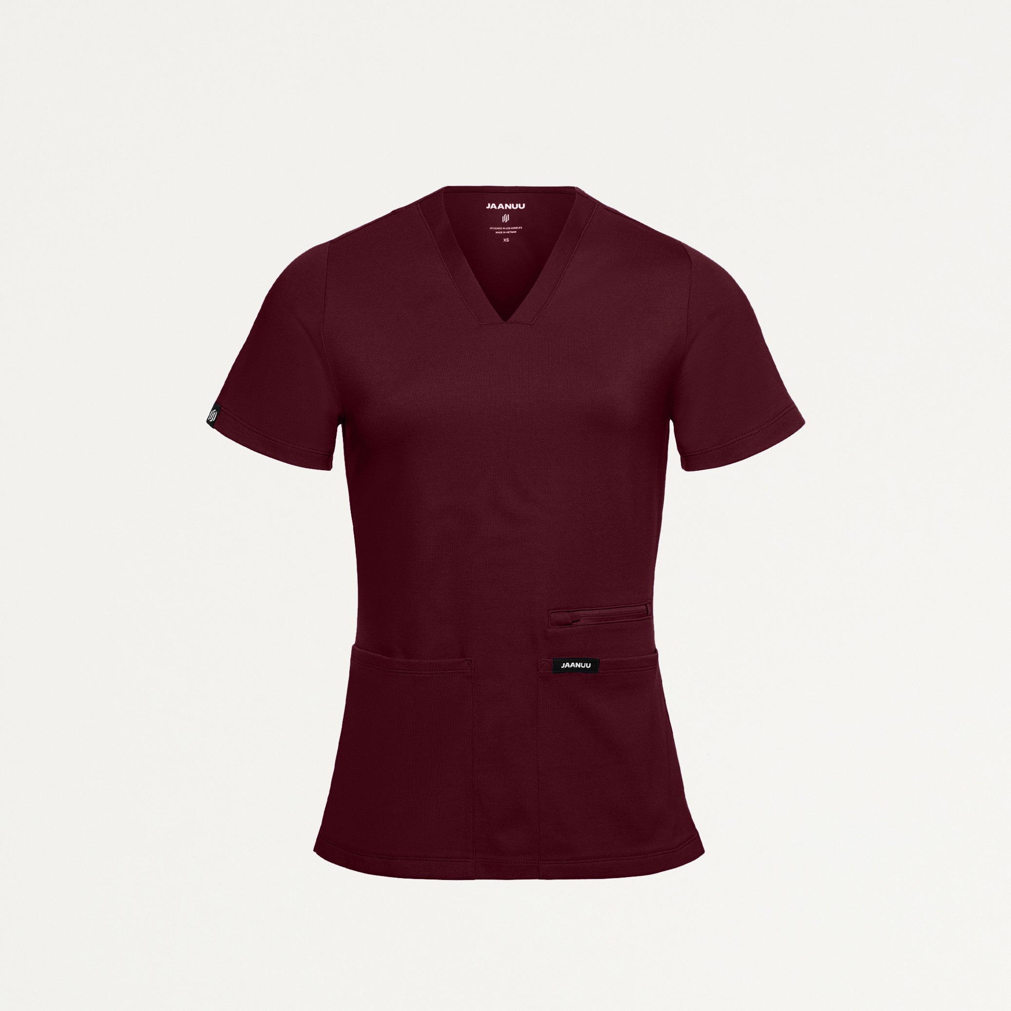 Kass Slim 4-Pocket ULTRAsoft Scrub Top - Burgundy
