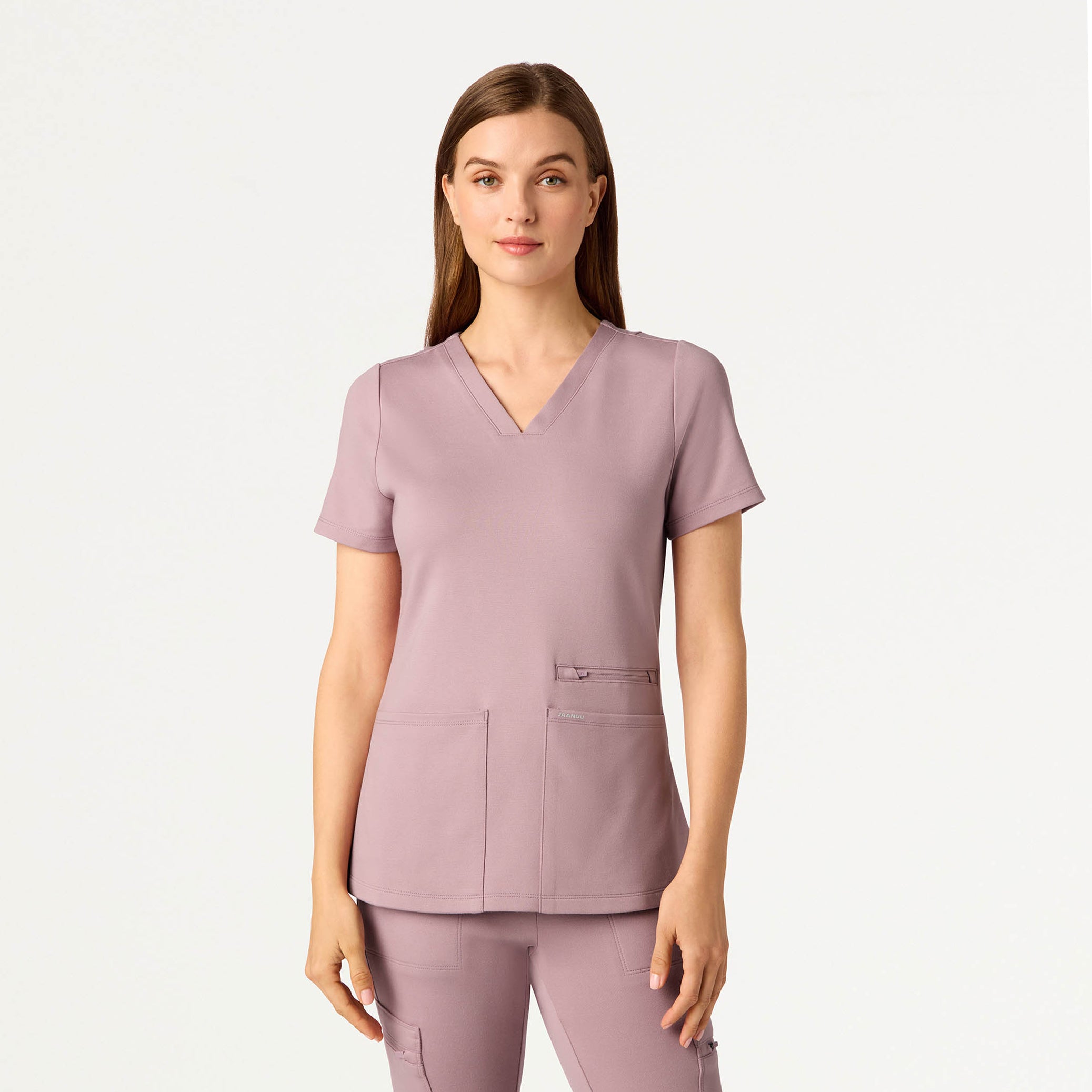 Kass Slim 4-Pocket Scrub Top - Blossom