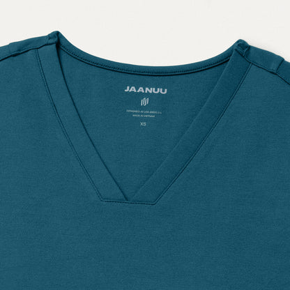 Kass Slim 4-Pocket UltraSOFT Scrub Top - Caribbean Blue