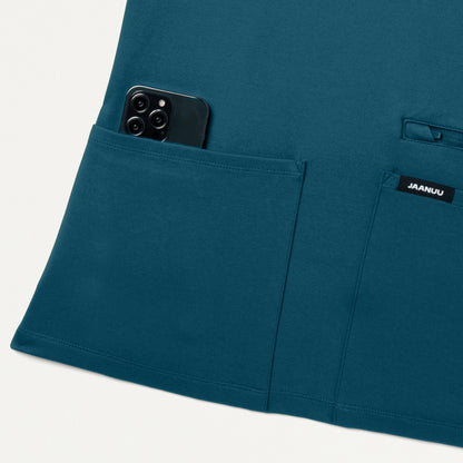 Kass Slim 4-Pocket UltraSOFT Scrub Top - Caribbean Blue