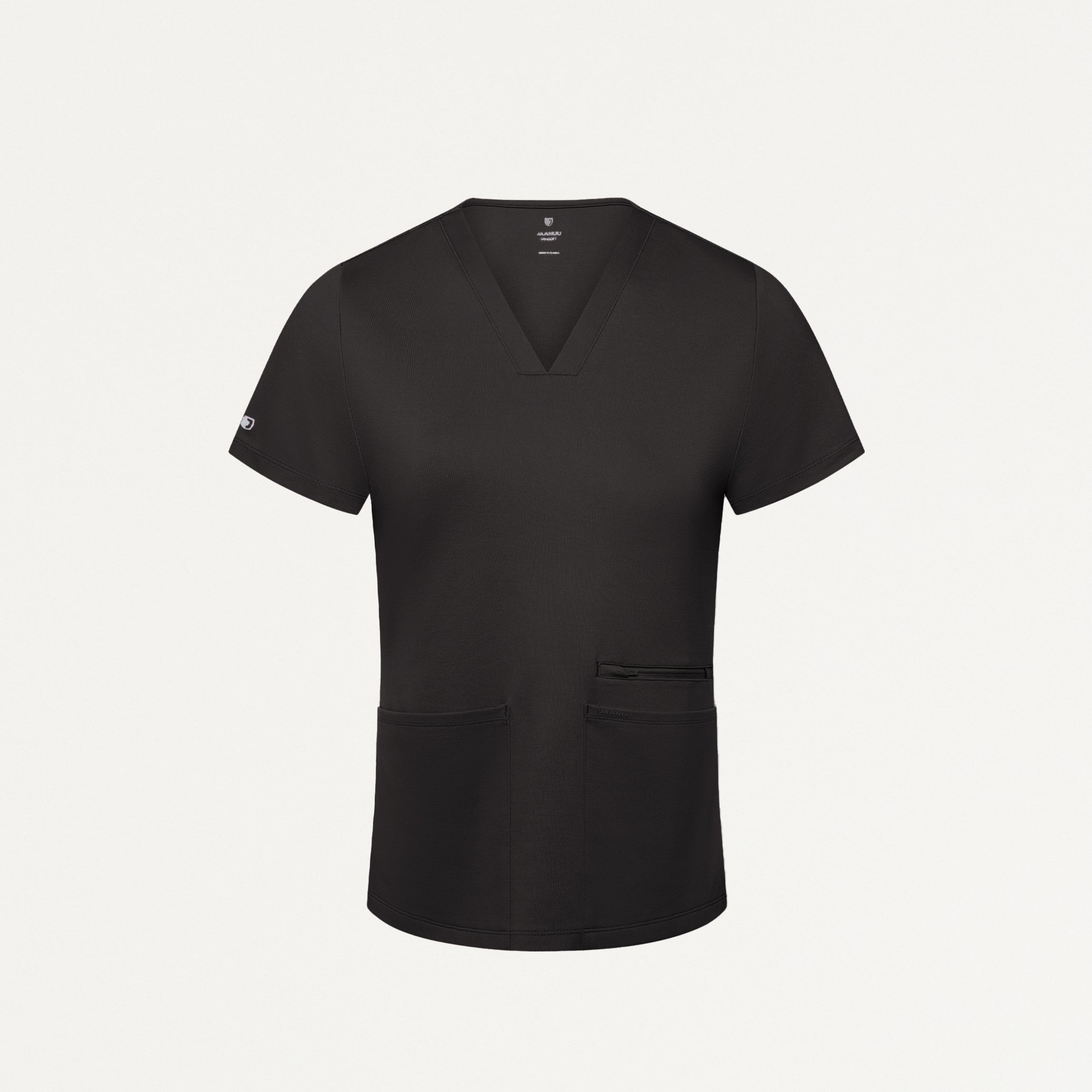 Kass Slim 4-Pocket UltraSOFT™ Scrub Top - Charcoal