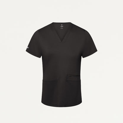 Kass Slim 4-Pocket UltraSOFT™ Scrub Top - Charcoal