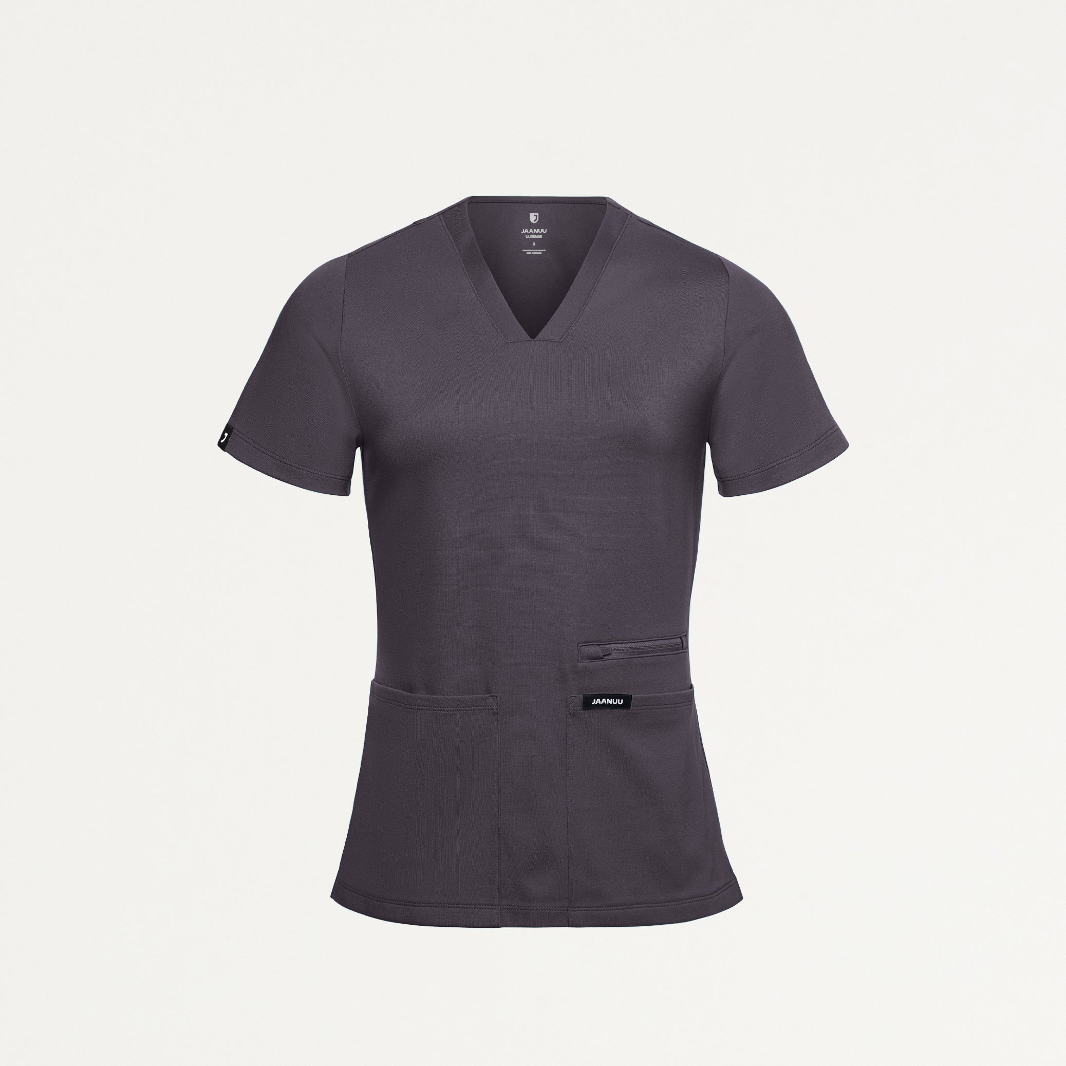 Kass Slim 4-Pocket UltraSOFT™ Scrub Top - Harbor Gray