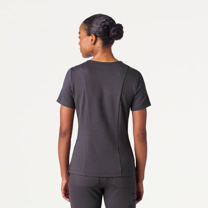 Kass Slim 4-Pocket UltraSOFT™ Scrub Top - Harbor Gray