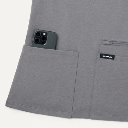 Kass Slim 4-Pocket UltraSOFT™ Scrub Top - Graphite