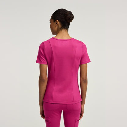 Kass Slim 4-Pocket Scrub Top - Warrior Pink