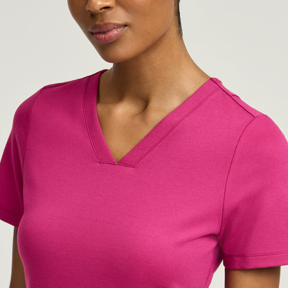 Kass Slim 4-Pocket Scrub Top - Warrior Pink