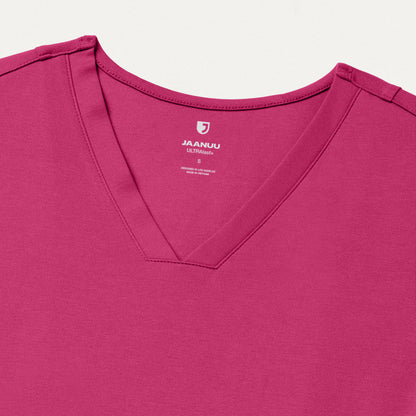 Kass Slim 4-Pocket UltraSOFT™ Scrub Top - Wild Berry