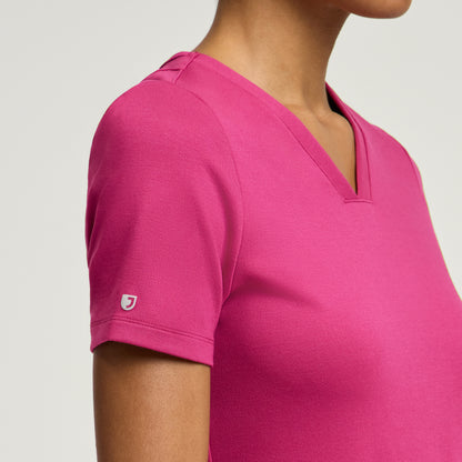 Kass Slim 4-Pocket Scrub Top - Warrior Pink