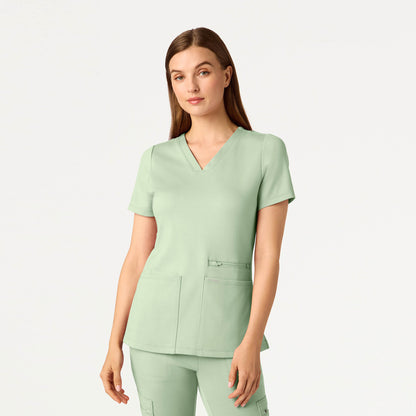 Kass Slim 4-Pocket UltraSOFT™ Scrub Top - Mint