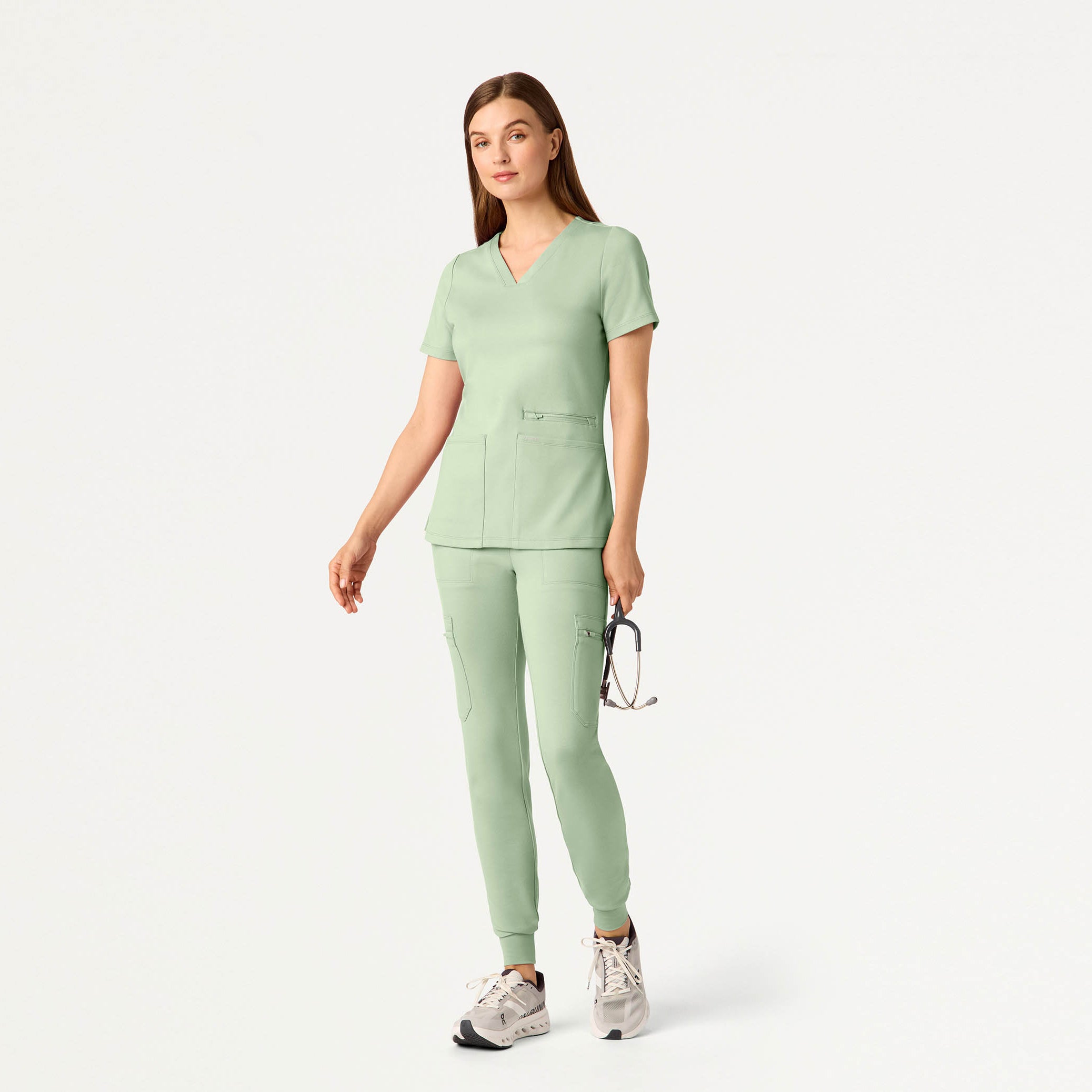 Kass Slim 4-Pocket UltraSOFT™ Scrub Top - Mint
