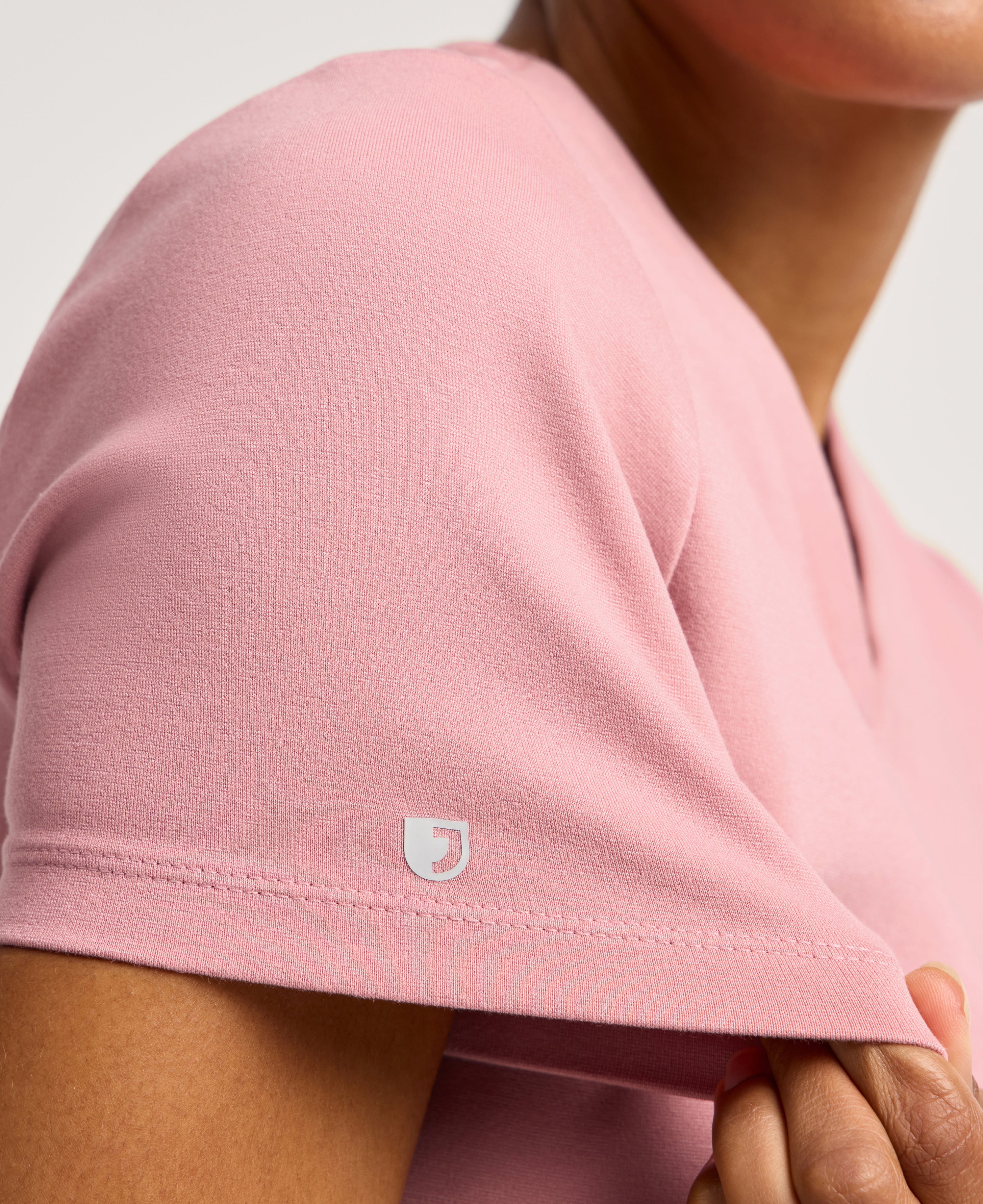 Jaanuu Kass Slim 4-Pocket Scrub Top in Mauve, product photo 6 of 6