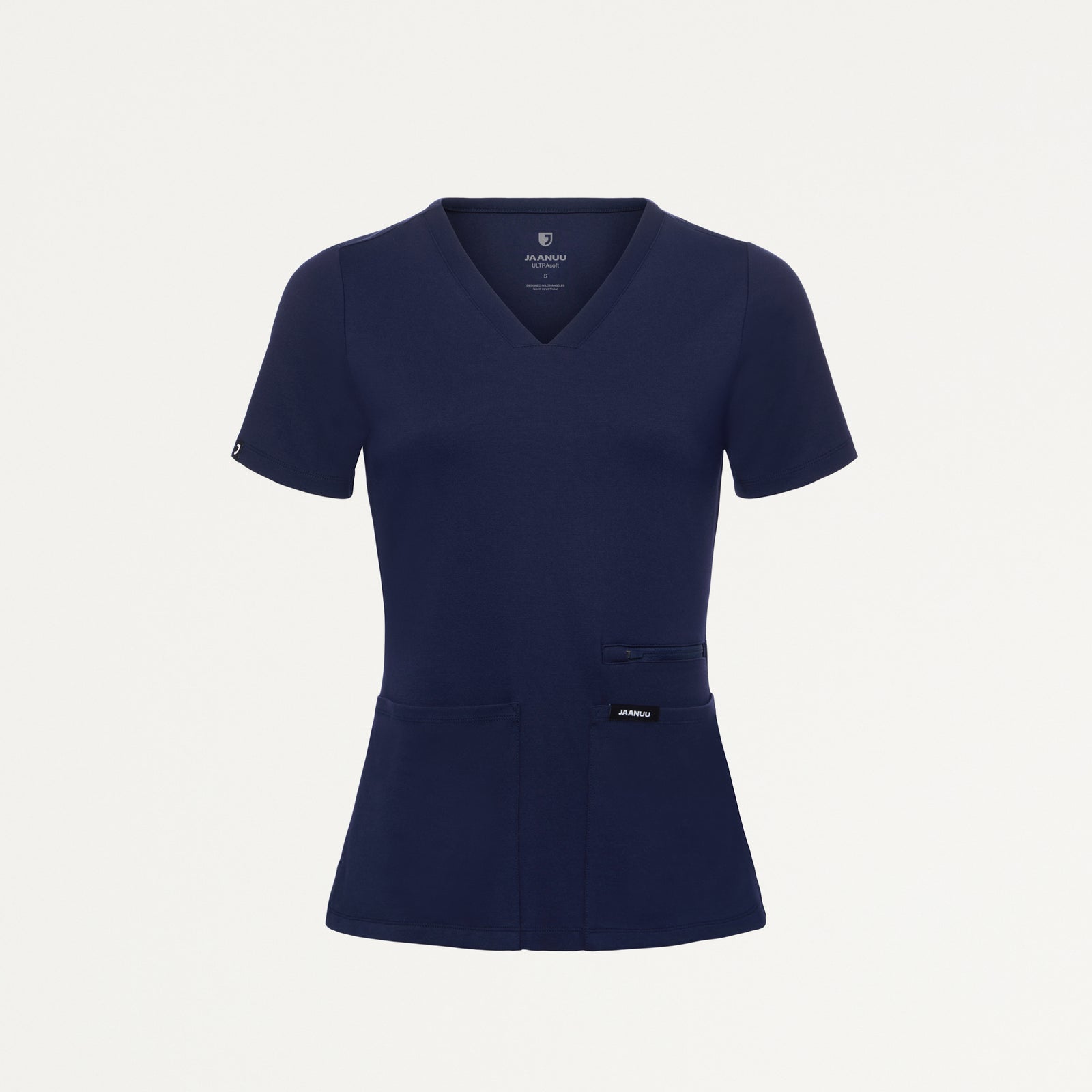 Kass Slim 4-Pocket UltraSOFT Scrub Top - Midnight Navy