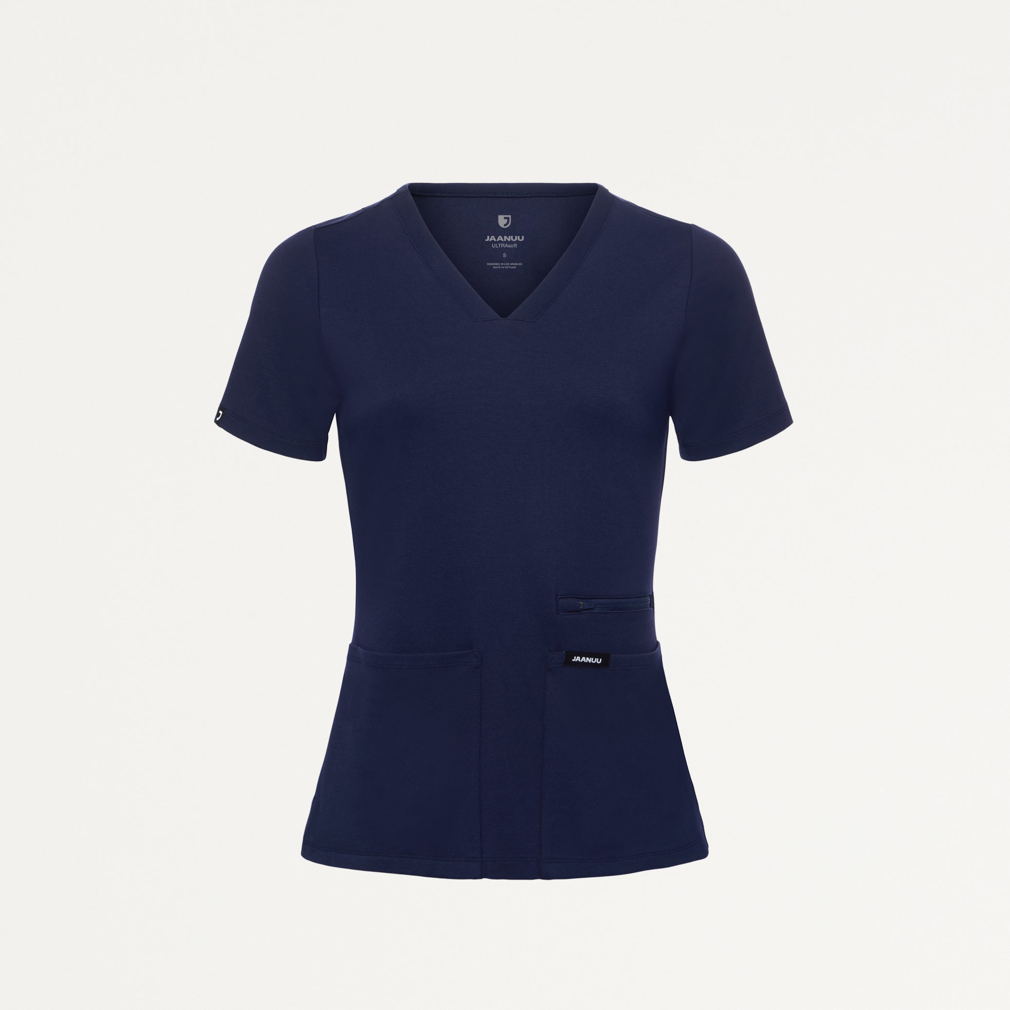 Kass Slim 4-Pocket UltraSOFT Scrub Top - Midnight Navy