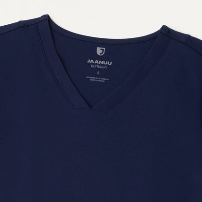 Kass Slim 4-Pocket UltraSOFT Scrub Top - Midnight Navy