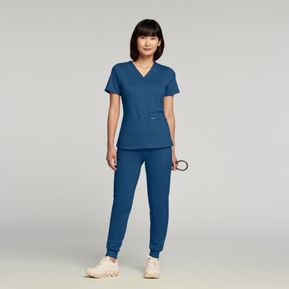Kass Slim 4-Pocket ULTRAsoft™ Scrub Top - Ocean