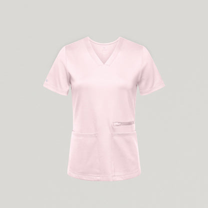 Kass Slim 4-Pocket UltraSOFT™ Scrub Top - Rose Quartz