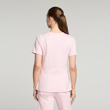 Kass Slim 4-Pocket UltraSOFT™ Scrub Top - Rose Quartz